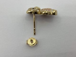 pendientes oro 18k con piedra con circonita