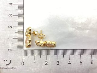 pendientes oro 18k con piedra con circonita