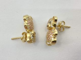 pendientes oro 18k con piedra con circonita