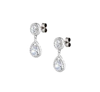 pendientes oro 18k con piedra con circonita