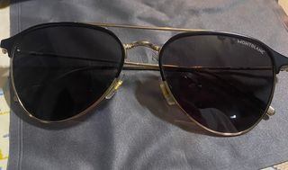 Occhiali da sole Montblanc neri e oro