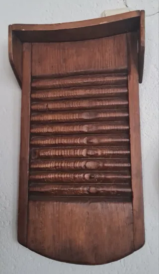 Tabla de lavar madera antigua