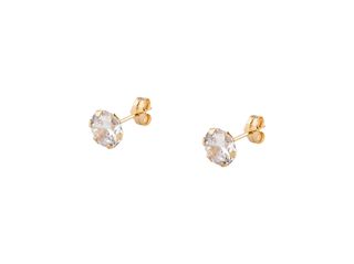 pendientes oro 18k con piedra con circonita