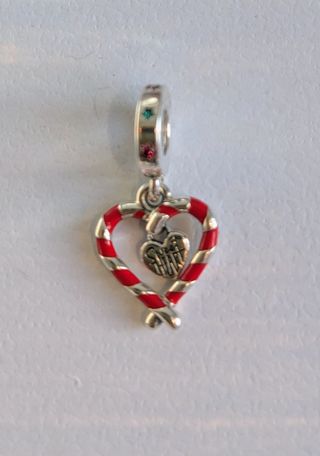 Colgante Pandora Corazón Bastón de Caramelo