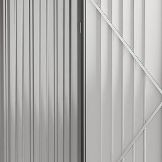 Caseta De Jardín 1.34M² en Acero Galvanizado, Cobertizo De Jardín Con Techo Inclinado, Guantes Y Puerta Bloqueable, Cobertizo Para Herramientas, 161.5X94.5X196Cm, Negro