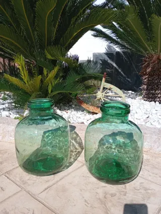 Conjunto 2 Damajuanas antiguas boca ancha