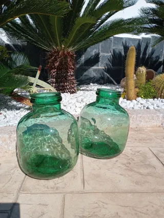 Conjunto 2 Damajuanas antiguas boca ancha