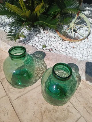 Conjunto 2 Damajuanas antiguas boca ancha