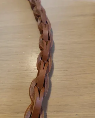 Guinzaglio manigliotto pelle intrecciata cm 64