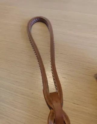 Guinzaglio manigliotto pelle intrecciata cm 64