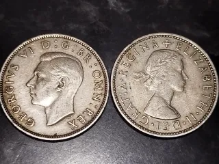 Juego 2 Monedas 2 Shillings 1949 y 1965