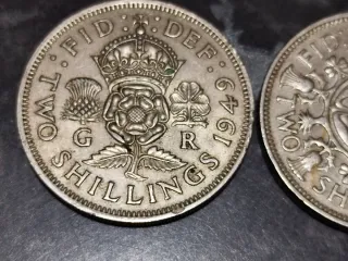 Juego 2 Monedas 2 Shillings 1949 y 1965
