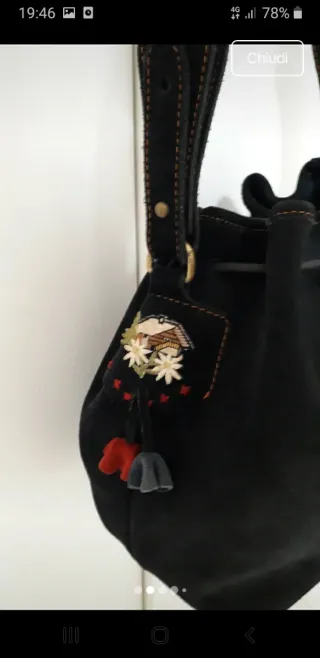 Borsa a secchiello blu