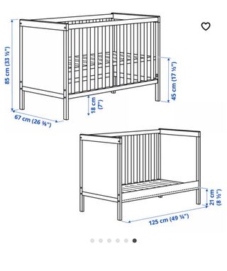Cuna bebé blanca IKEA desmontada