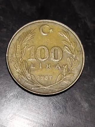 Moneda 100 Liras Turcas 1987