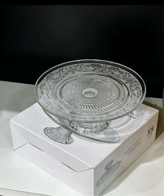 Bandeja de Vidrio para Bolo Transparente