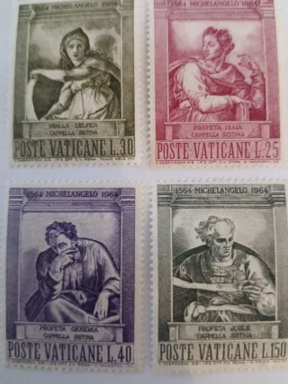 Francobolli Vaticani 1964 Michelangelo