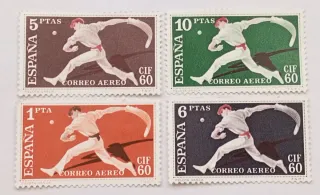 Lote 4 Sellos Correo Aéreo 1960 27 de marzo