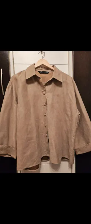 Conjunto Zara Beige Falda y Camisa