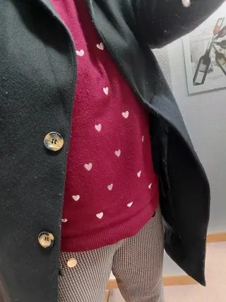 Chaqueta de lana negra talla 42 XL