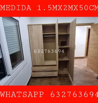 Armario madera 1.5m x 2m x 50cm