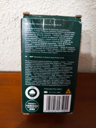 Medidor Láser Parkside 50 Metros.