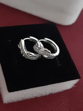 Pendientes Aro Pequeño Baño Plata Circonitas