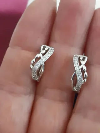 Pendientes Aro Pequeño Baño Plata Circonitas