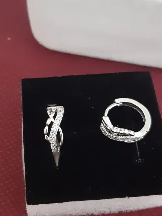 Pendientes Aro Pequeño Baño Plata Circonitas