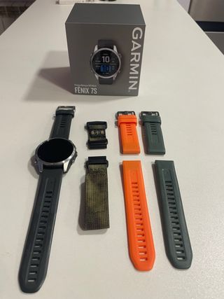 Garmin Fenix 7S Acero Inoxidable + Correas