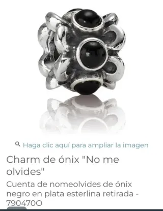 Charm Pandora Original Onix Plata
