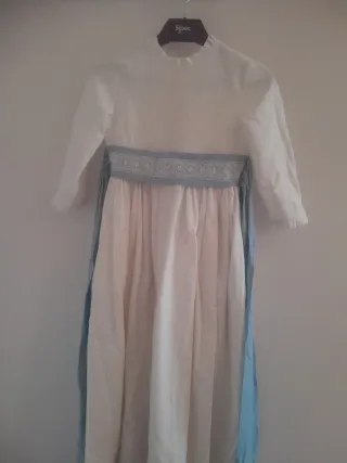 Vestido Comunión Blanco y Azul