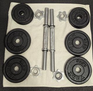 Set Mancuernas York Fitness 20kg Hierro Fundido