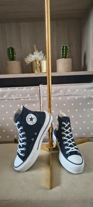 Converse de plataforma Negras talla 39,5