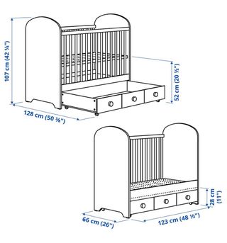 Cuna Ikea Blanca convertible en cama