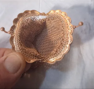 Porta monete in maglia d'ottone anni 30