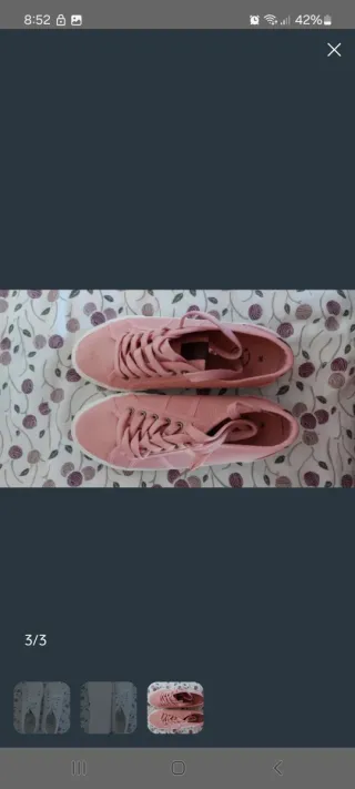 Zapatillas lona rosa