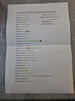 Cambio cromos La Liga Adrenalyn 2025-26 Panini