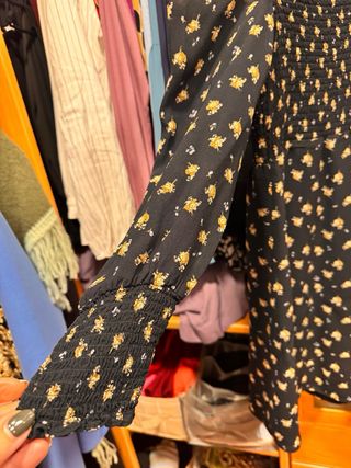 Vestido negro floral MAJE