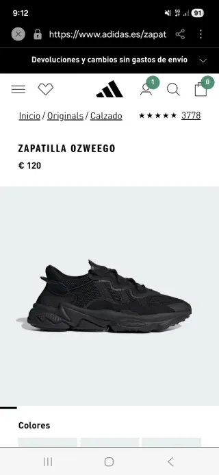 Zapatillas Adidas OZWEEGO Mujer Negras