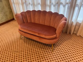 Divano a 2 posti Rosa Chiaro in Velluto