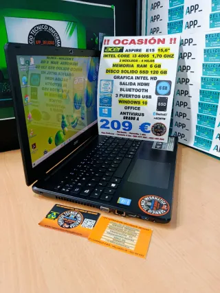 Acer Aspire E15 Portátil i3 6GB RAM 120GB SSD