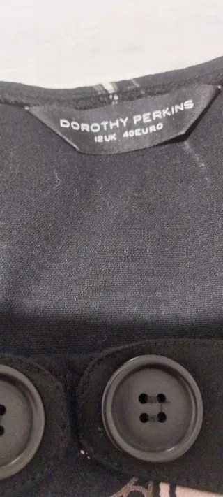 Vestido estilo retro círculos beige y negro