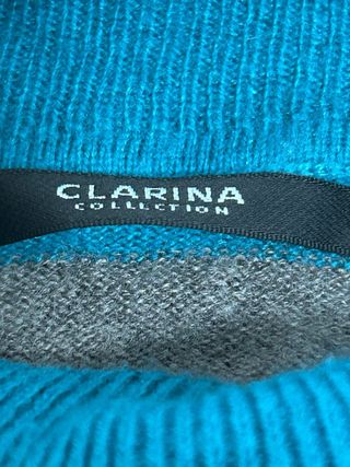 Jersey Clarina Talla XL Rayas Azul y Gris