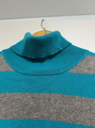 Jersey Clarina Talla XL Rayas Azul y Gris