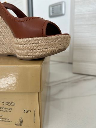 Sergio Rossi Espadrillas Zeppa Marrone Ottime Cond