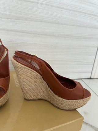 Sergio Rossi Espadrillas Zeppa Marrone Ottime Cond
