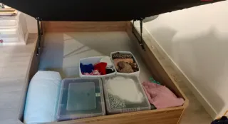 Canapé abatible madera y tela