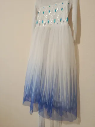 Disfraz Elsa blanco y azul talla 120cm