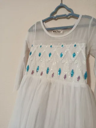 Disfraz Elsa blanco y azul talla 120cm